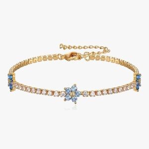 NEW 14K Gold Plated Cubic Zirconia Classic Tennis Bracelet Adjustable